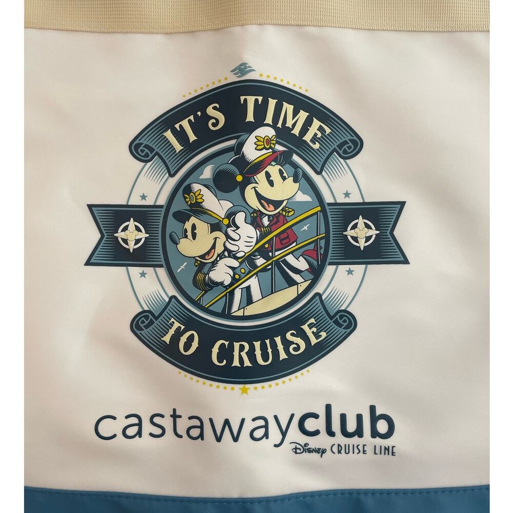DISNEY Cruise Tote Bag Zippered X-Large AND Straw Toppers NWT - Picture 2 of 9